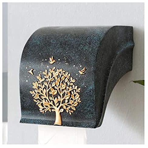 Toilettenpapierhalter Tissue Box Cover Toilettenpapierhalter mit Deckel Harz Gewebe Walze Dispenser Wand montiert Badezimmer Tissue Paper Box Halter Dekorative Klorollenhalter (Color : B)