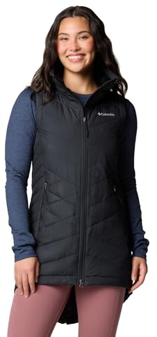 Columbia Womens Heavenly II Long Vest, Black, Large
