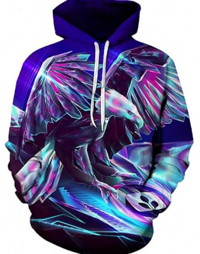 Kapuzenpullover Herren Frühling Atmungsaktiv Sweatshirt Herren Slim Fit 3D Druck Hoodie Urban Casual Musikfestival Langarm Pulli Herren WM-14 3XL