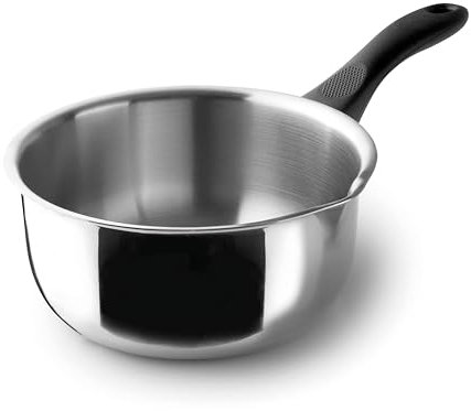 Lacor - 31316 - Casseruola dritta Garinox, acciaio inox, beccuccio, manico ergonomico in bachelite, 1,5 litri, adatto all'induzione, non adatto al forno, lavabile in lavastoviglie, ø16cm