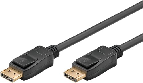 goobay 64799 DisplayPort-kabel 1,4 8K@60Hz (4320p) och 4K@120Hz/anslutningskabel 32,4 Gbits DP 1.4 för spelbildskärmar bärbar dator grafikkort UHD/3M