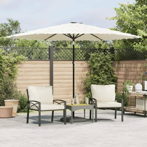 LAPOOH Sombrilla de jardín con Poste de Acero Blanca 288x288x225 cm, Sombrilla Terraza Exterior, Parasol Terraza, Sombrilla Playa, Parasol Exterior, Sombrilla De Patio - 4005108