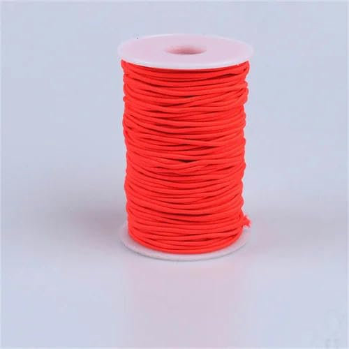 Banda elástica redonda de colores de 2 mm, cuerda elástica redonda, banda de goma, línea elástica, accesorios de costura para bricolaje, 45 yardas/rollo, naranja brillante, 2 mm, 50 yardas