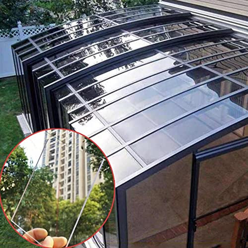 Placas de Policarbonato, Lámina de policarbonato para techos, transparente, para invernadero, impermeable, con protección UV, aislamiento térmico, revestimiento de PC transparente y duradero, para ma