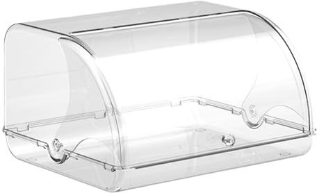 Bread Bin Container Holder - Acrylic Metal Bread Box | Large Capacity Roll Top Brread Storage Holder | Farmhouse Rustic Breadd Dispenser Basket for Storing Various Foods