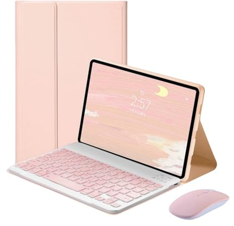 Custodia Con Tastiera Per iPad 6a Generazione 2018/ 5a Generazione 2017/air 2/ Air 1/ Pro 9,7 Pollici Con Mouse, Custodia Protettiva Sottile Con Tastiera Wireless Staccabile
