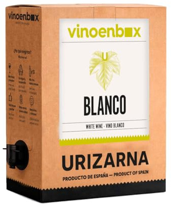 Vino blanco seco Bag-in-Box 5 Litros | Recomendado para el consumidor habitual de vinos blancos | Caja de vino con grifo práctica y sostenible | Calidad garantizada por enóloga de Rioja