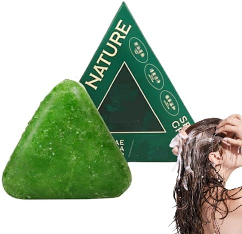 Jabón Capilar Seoulglow Cypress Leaf, Champú Sólido Nature Triangle, Champú Sólido Nature Seven Green, Limpieza Suave Y Cuidado Nutritivo, Calma Y Fortalece El Cabello (1pcs)