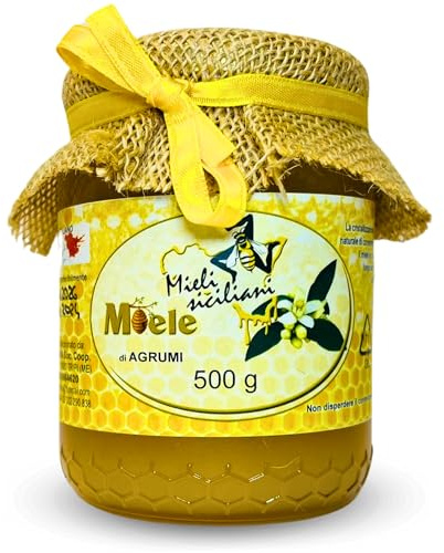 Miele di Agrumi Siciliano 500g Premiato Una Goccia d’Oro – Miele Unifloreale 100% Naturale Artigianale – Dolce e Profumato – Prodotto Italiano