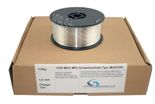 Schweißdraht MIG Aluminium ALSI-5-0,8 mm Spule - D100-3.3548 - 0,5 Kg | Alu Schweißzusatz ER 4043 Drahtelektrode auf Rolle