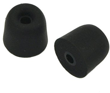 6 Packs (12 Pieces) 3mm Isolate Noise Memory Foam Earplugs Sleeves, In-Ear Moniter Earbud Tips T-100 (Medium, Black)