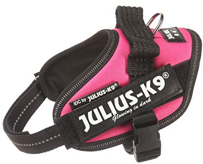 Julius-K9 IDC Powergeschirr für Hunde mit zwei kostenlosen Patches, Dunkelrosa, Mini, S/Mini (Brustumfang: 50,8–67,3 cm)