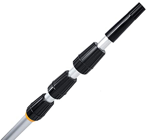 vom Pullach Hof Teleskopstange 8 Meter mit Schraubgewinde und Adapter Aluminiumstange Ausziehbar Teleskop Stange Gewinde