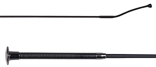 ARBO-INOX Dressurpeitsche Dressurgerte Spiralgriff aus Kunstleder (110cm, SCHWARZ)