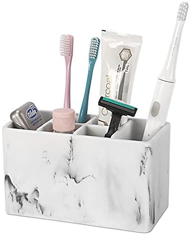 Soporte para cepillos ZCCZ, Organizador de baño para eléctrico, Pasta, Hilo Dental, Navaja, Peine, Pincel de Maquillaje y Otros Accesorios Esenciales de Cuidado Personal para el hogar.
