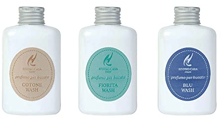 HYPNO CASA Liquido Concentrato Profuma Bucato per Lavatrice, Made in Italy (Blu, Fiorita e Cotone, 3x100ml)