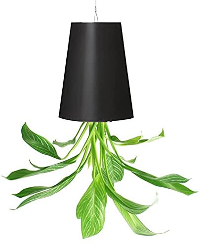 WLICWEI Upside-Down Planter Hanging Flower Pot,Self Watering Planter,Indoor Outdoor Orchid Plant Pots,Plastic Hanging Planter for Balcony Garden Home Decor-Black 9.5x13cm(4x5inch)