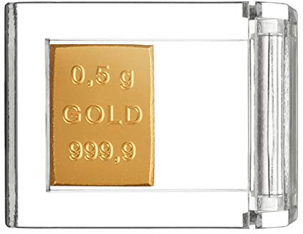 Gold als Geschenk - Goldbarren 0,5g in hochwertiger Kapsel - Echtheitsgarantie - Feingold 999.9