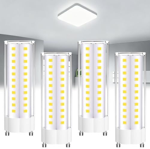 Noobibaba GU24 LED Bulb 5000K Daylight T2 Mls18guww GU24 LED Light Bulb 1600lm 120V Replace CFL Twist-in 2 Prong 18W 23W Fluorescent Light 100W Incandescent Replacement 4-Count