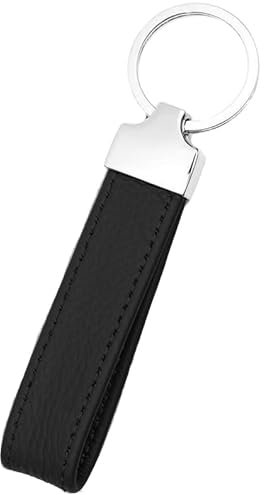 Tidero Schlüsselanhänger Leder Oslo | Geschenk Weihnachten Jahrestag Geburtstag Männer Frauen | 100% Handmade in Germany - Schwarz (Glanz)