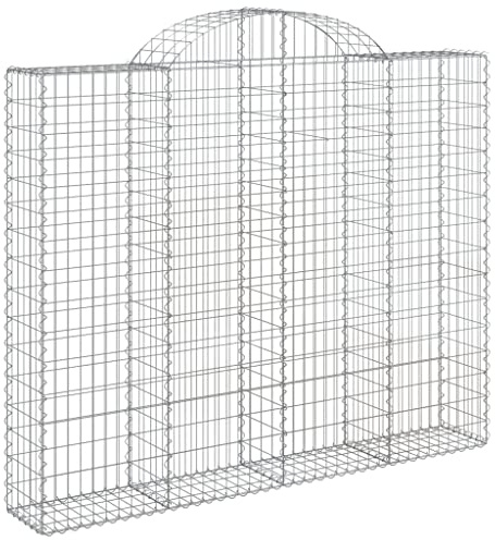 vidaXL Gabion bågformad 200x30x160/180 cm galvaniserat järn