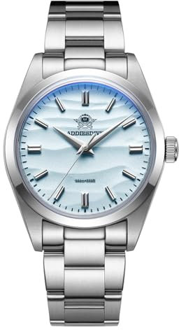 ADDIESDIVE 36mm Einfache Quarzuhr Analoguhren für Herren Blasenspiegelglas Wüste Edelstahlarmband AD2030