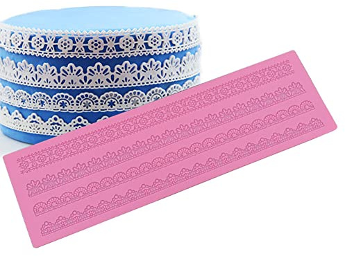 Stampo per torta in silicone Tappetino per fondente Stampo per fondente 3D Bordatura per torta Bordo Decor Stampi Fondente Torta di pizzo Tappetino di pizzo Decorativo Fondente Pasticceria