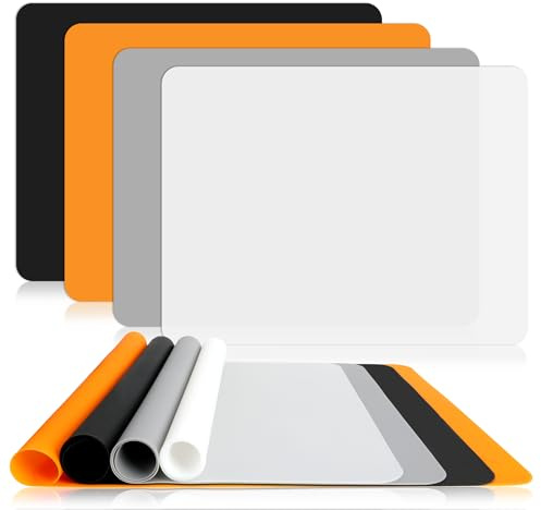 SOSMAR 4 Pack Silicone Mats for Crafts, A3 Large Silicone Sheet for Crafts Jewelry Casting Resin Moulds Mat, Silicone Painting Mats Art Mat Placemat 15.7 x 11.7 Inches
