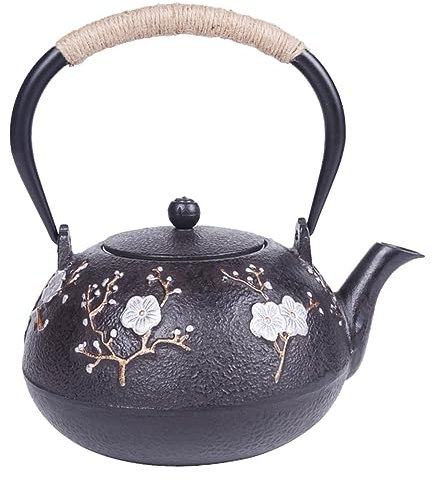 MAGICLULU Tetera De Hierro Tetera De Hojas Sueltas Tetera Japonesa Tetsubin Tetera Pequeña Tetera De Hierro Fundido Tetera Vintage Tetera Con Infusor Teteras Para Té Suelto Silbato De