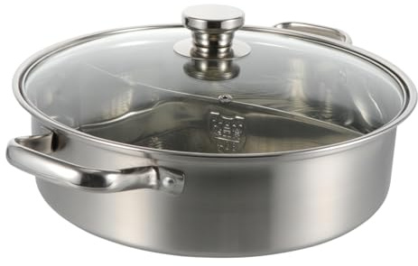 OUNONA Yuanyang Hot Pot Stainless Steel Double Flavor Hot Pot Thickened Lid for Home Use Suitable for