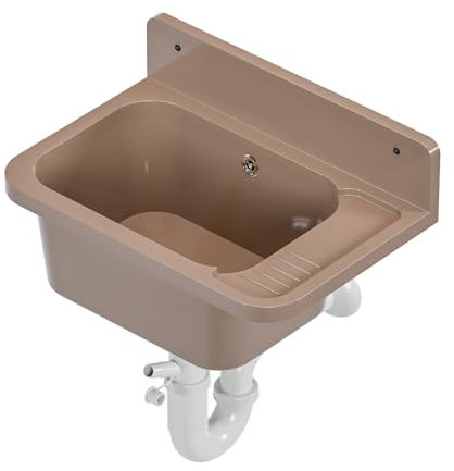 Ausgussbecken Waschbecken Spülbecken Waschpüle Waschtrog draußen Garten Garage Keller Werkstatt Beige