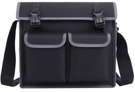 Werkzeug Organizer - Mehrzweck Werkzeuggürtel aus Leinwand, Profi Werkzeugtasche (39x28x12CM, Schwarz Grau 2)