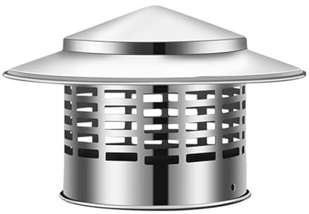 Ventilation för avgashuva, 304 rostfritt stål skorstenskåpa, Takskorstensskydd, Takskorstensskydd, Vindtät ventilhuva, Skorstenslock (Size : 110mm/4.33in)