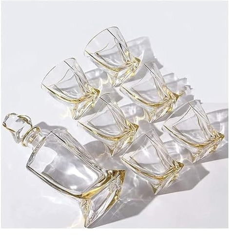 Decantador de vino tinto, decantador de whisky, decantador, decantador de vino y vasos, 800 ml, decantador 100% de cristal