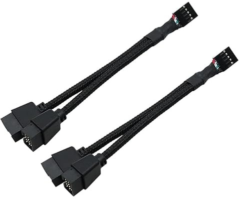 ANCLLO 2 STÜCKE Motherboard USB Splitter 9Pin USB 2.0 Header Splitter 1 zu 2 Motherboard USB Header Kabel
