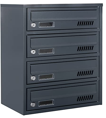 Set di 4 cassette delle lettere Euro GLM4 RAL 7016