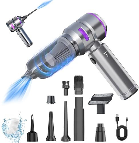 BelonLink Aspirador de Mano Sin Cable, 16000Pa/100W Aspirador Coche Potente Portátil, 6000mAh Aspiradora De Mano Multifunción, 3 Velocidades, USB Recargable, para Pelo De Mascotas, Coche, Hogar