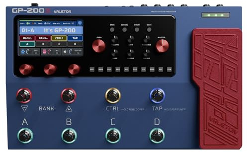 VALETON Guitar Pedal Multi-Effects Processor Guitar Bass Amp Modeling IR Cabinets Simulation with FX Loop MIDI I/O Expression Pedal Stereo OTG USB Audio Interface GP-200X