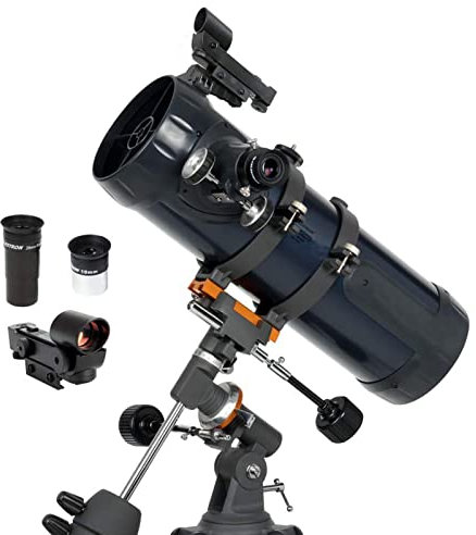 ZDLHGYBS Télescope astronomique, télescope réflecteur pour débutants, Optique en Verre entièrement revêtue, trépied à Hauteur réglable et chercheur de Point Rouge, pour Enfant et Adulte