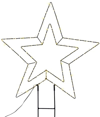 Spetebo LED Gartenstecker Stern Silhouette mit Timer und Dimmer - 50 x 30 cm - Metall Schattenbild beleuchtet mit LED - Advent Weihnachts Garten Stecker Aufsteller