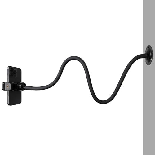 Mippko Handyhalterung, 80 cm Langer Schwanenhals-Arm, Metallbasis, Aluminiumlegierung, Kugelkopf-Handyhalterung, kompatibel mit 8,9-19,1 cm (3,5-7,5 Zoll) iPhone/HTC/LG/Nexus/Huawei/Smartphones