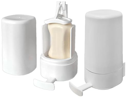 Seifenmühle Reibe - 2ST Seifenspender für Feste Handseife, Mahlen Box von Seifenstücke, Wand Montierter Seifenhalter für Dusche, 3 Ebenen Pulver Einstellbare, Mahlen sie Feste Seife Einfach zu Pulver