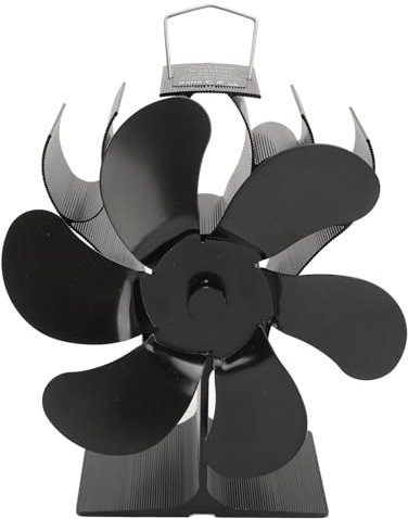 NOENNULL Ofenventilator, 6 Flügel, Kaminventilator, wärmebetrieben, schnelle warme Zirkulation, leise, hitzebeständig, thermoelektrischer Ventilator für Holzbrenner zu Hause