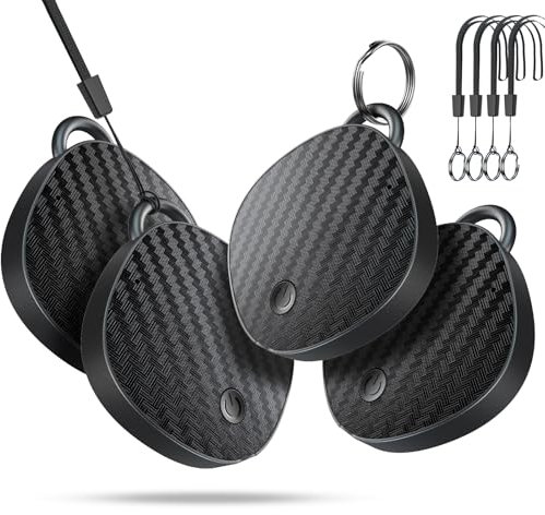 Tag für Apple (iOS NUR), 4-Pack Schlüsselfinder für iPhone, Schlüssel, Gepäck, Weltweit Koffer Tags für iPhone Kompatibel mit Apple Wo ist?