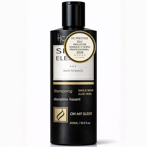 HC Prestige Shampoing Lissant Sans Sulfate – Cheveux Secs, Abîmés ou Lissés – 96% Naturel à l’Aloe Vera, Huile de Ricin & Romarin – Vegan, Made in France – 300ml