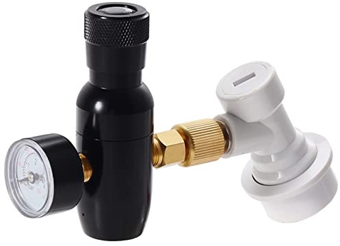 NADCFN Druckminderer Homebrew Fass-Mini-CO2-Ladegerät, 0–60 PSI CO2-Regler mit Kugelverschluss-Gasabschaltung Heimbrau-Sets(B)