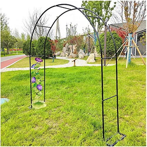 KUANGGE Metall-Gartenbogen-Laubengang mit Rosenspalier für Kletterpflanzen, dekorativer Pflanzenstützbogen in Schwarz, Grün oder Weiß, mehrere Größen, 1,2 m, 1,4 m, 1,7 m, 1,9 m, 2,4 m, 3,1 m, 3,9 m