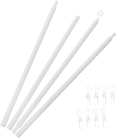 MAGICLULU 3 Sätze Jalousiestange Verdunkelungsjalousien Teleskopierbare Schubstange Verdunkelungsrollo Film Spannstab Jalousien Extra Blind Vertikale Jalousien Schiene Visier Bot Tür Weiß Pp