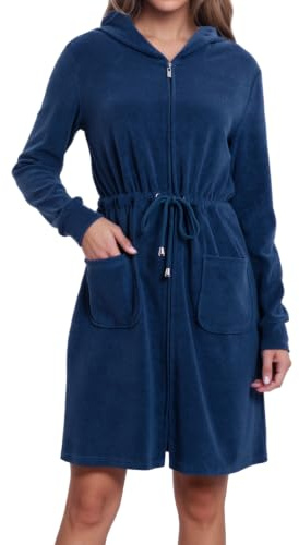 Zinnora Leichter Kurz Bademantel Damen Hausmantel Weiches Frottee | Tolles Geschenk.Für Spa,Reisen,Zuhause,Hotel, Dusche, Make-up & Pool. Leicht.Praktisch.