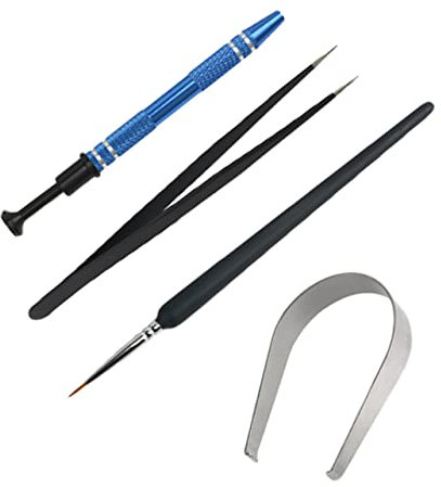 KOMBIUDA Kit De Extractores De Teclas y Lubricación para Teclado Mecánico con Pinzas y Soporte para Vástago Herramienta Profesional para Mantenimiento y Reemplazo De Interruptores